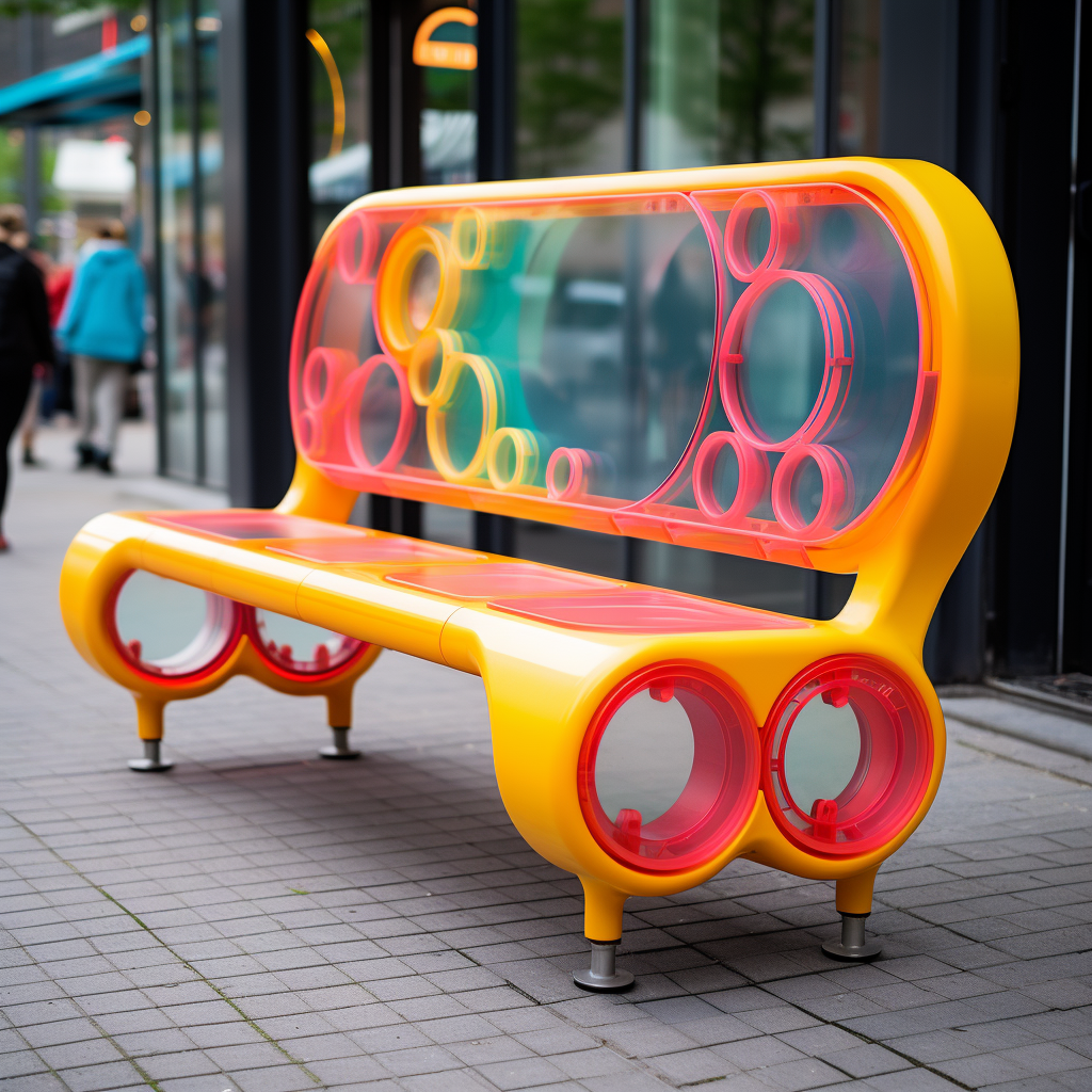 Colorful bench with biometric sensor