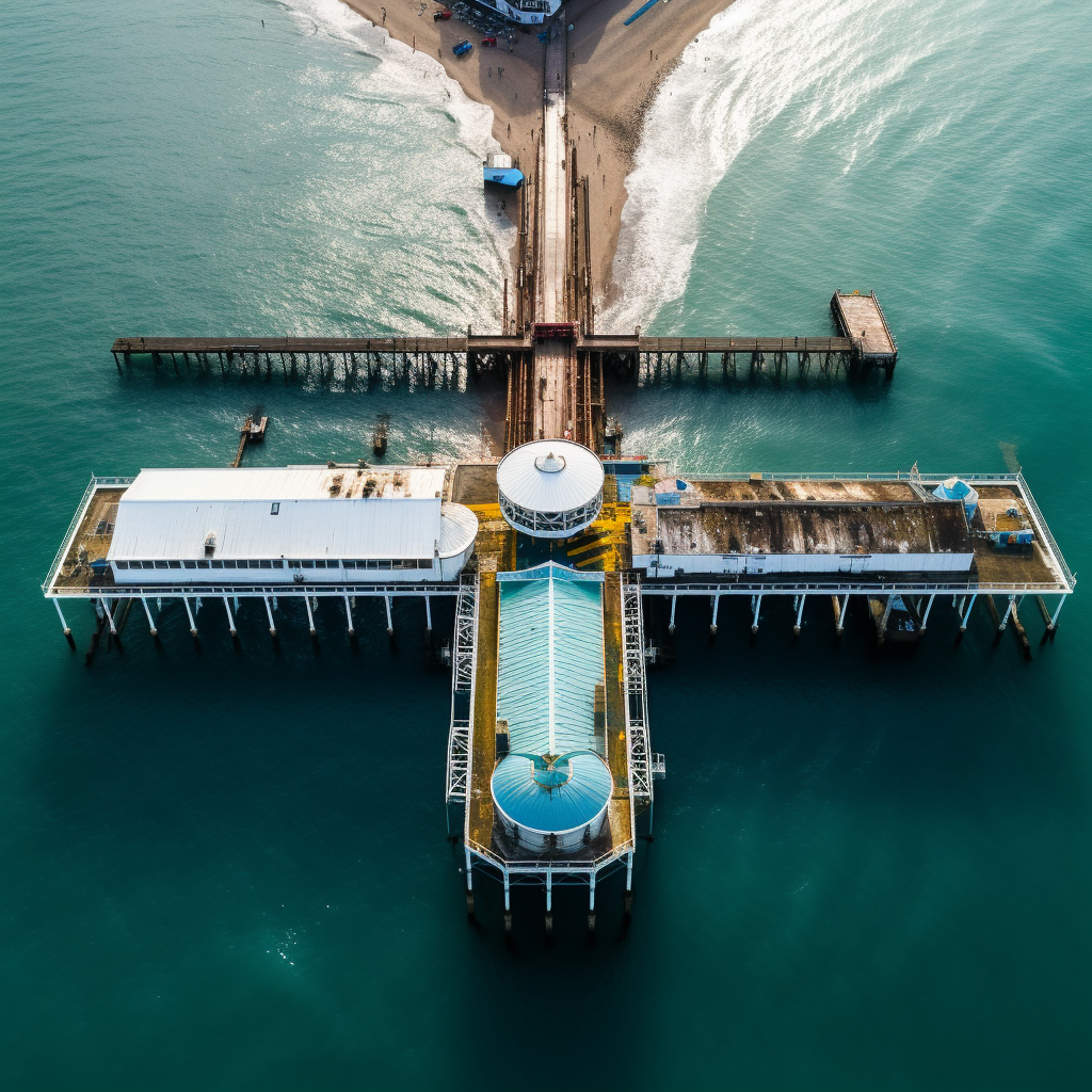 Aerial view of Brighton Palace Pier