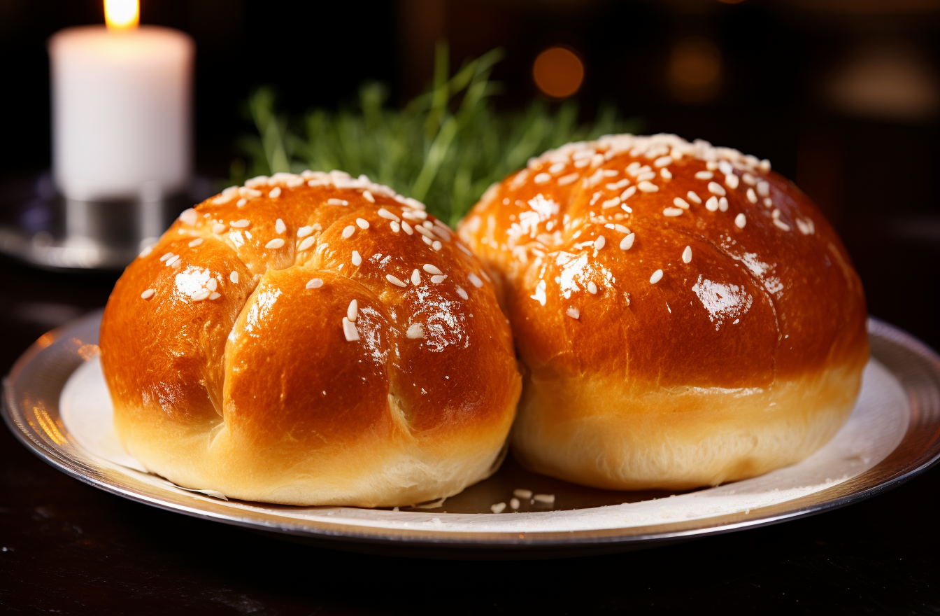 Brioche bun for burger on plate