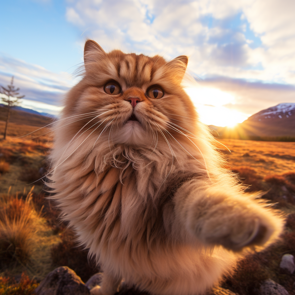 British Longhair Cat Selfie Scottland