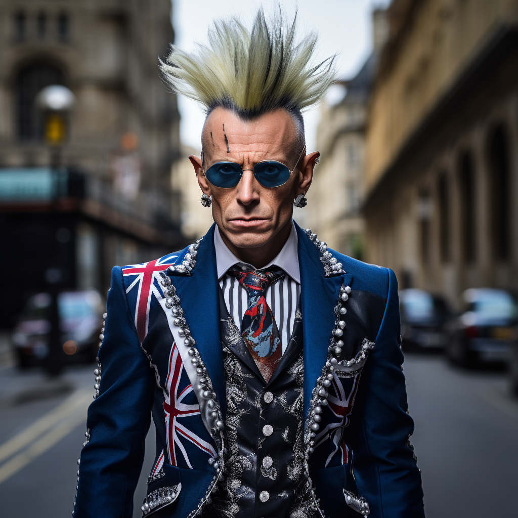 Fashionable British man with a mohawk hairstyle