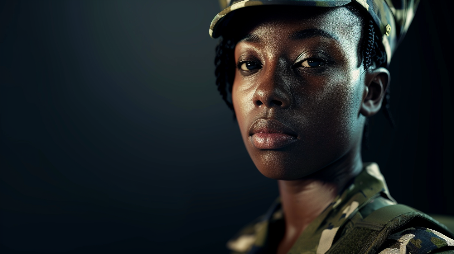 Portrait of a British Black Female Navy Soldier