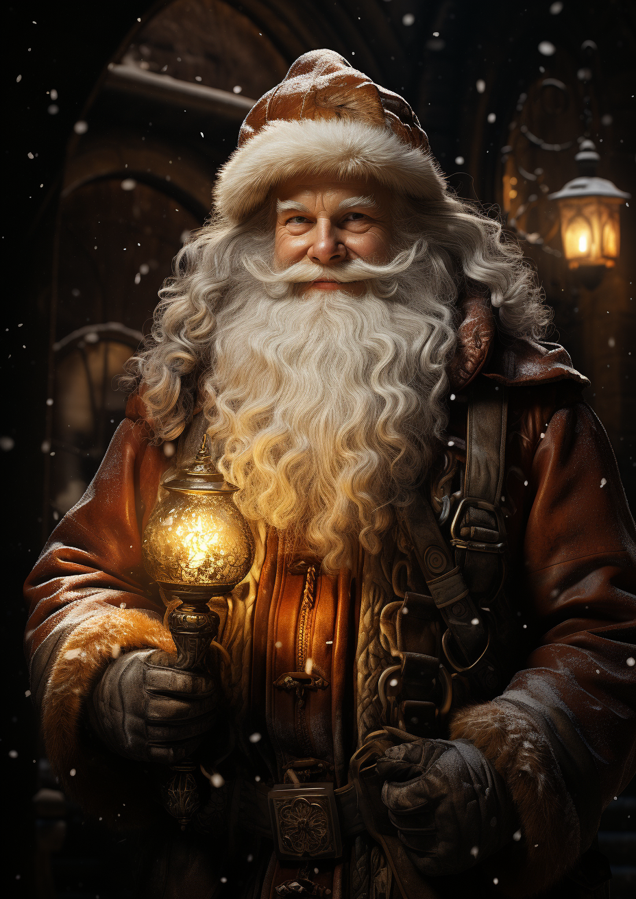 British Santa Claus with Vibrant Brushwork