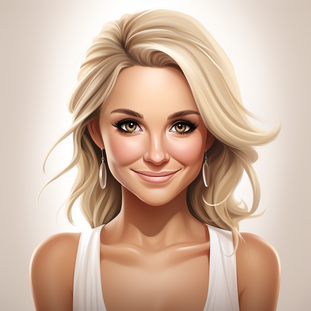 Smiling Britney Spears in Cartoon Headshot