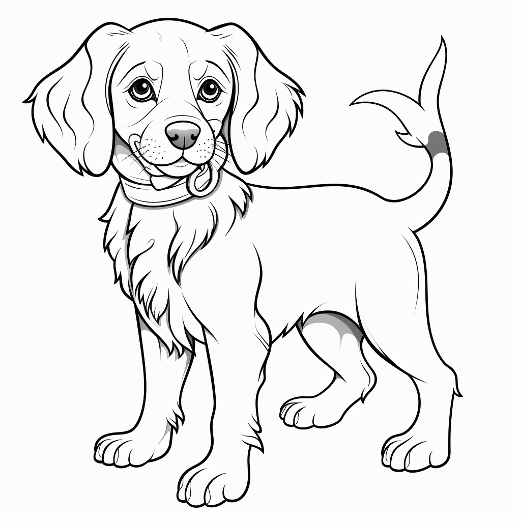 Cartoon Brittany Spaniel Coloring Page