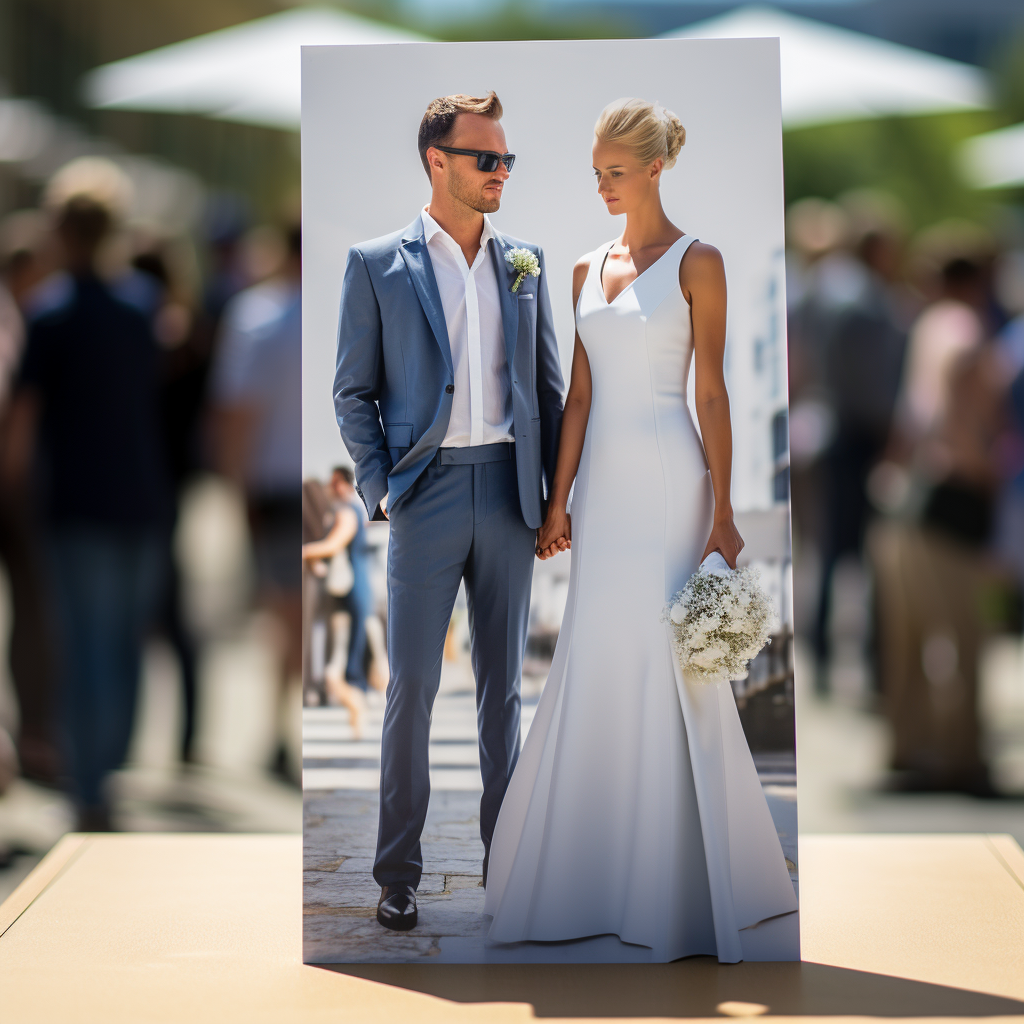 Elegant wedding brochure displayed on table