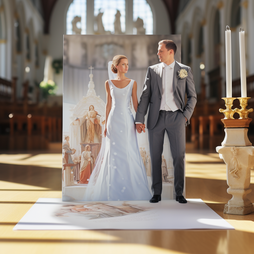 Beautiful Wedding Brochure with Couple in Background