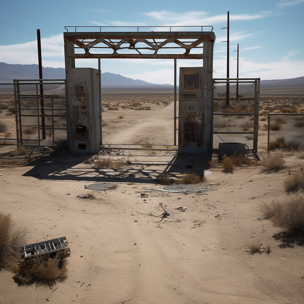 broken Area 51 gate damage