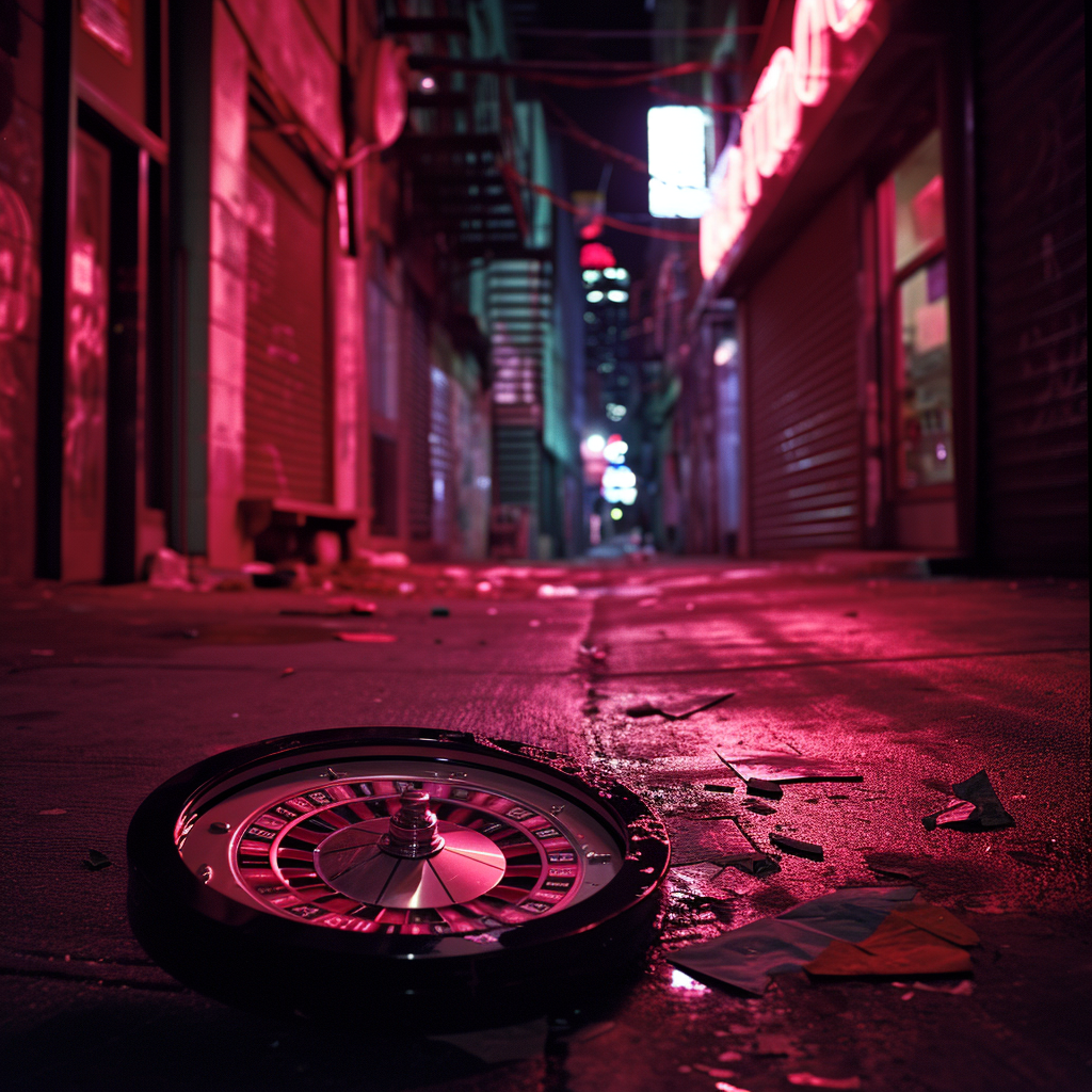 Broken Roulette Wheel in Neonoir Alley