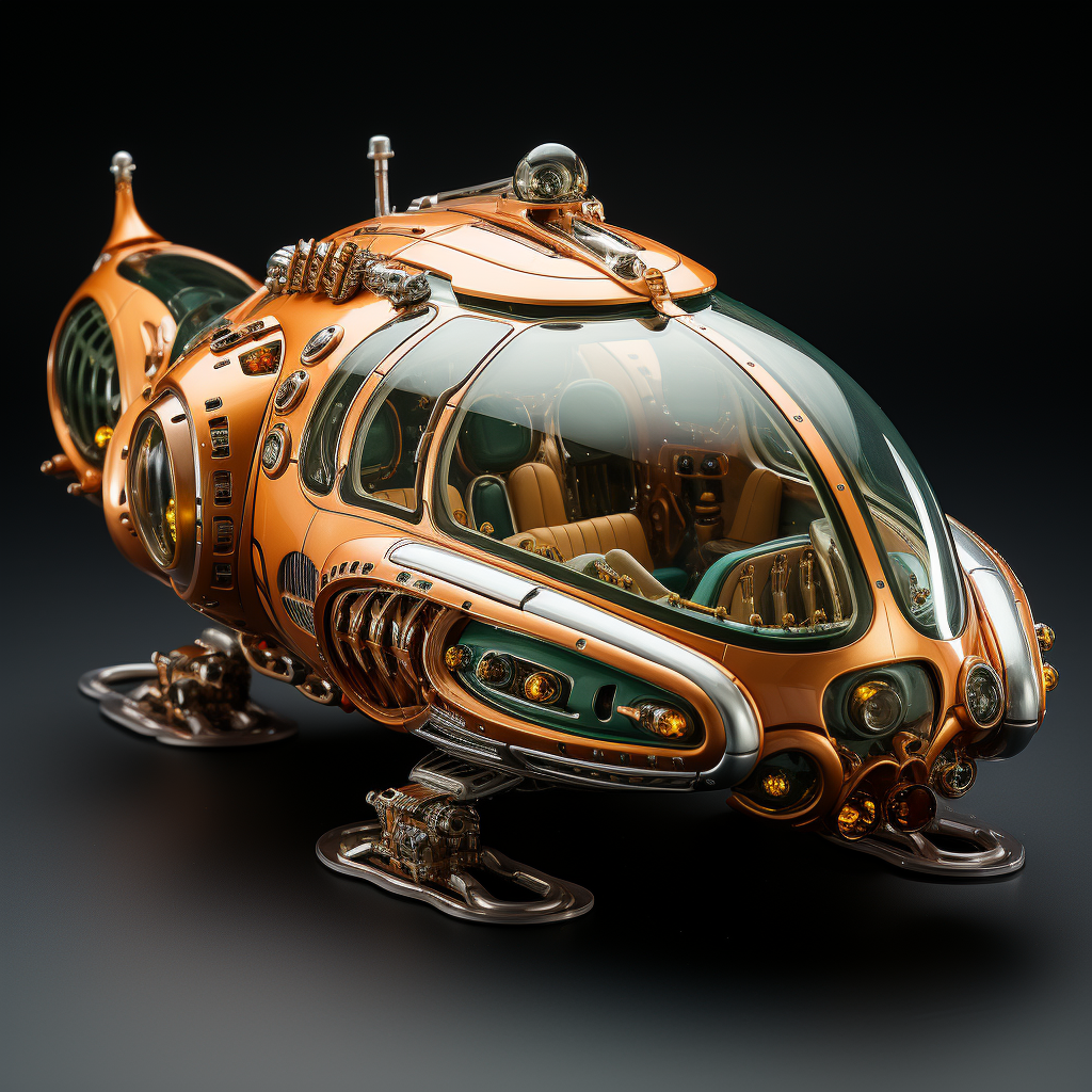 Bronze-Gold Space Ship Design