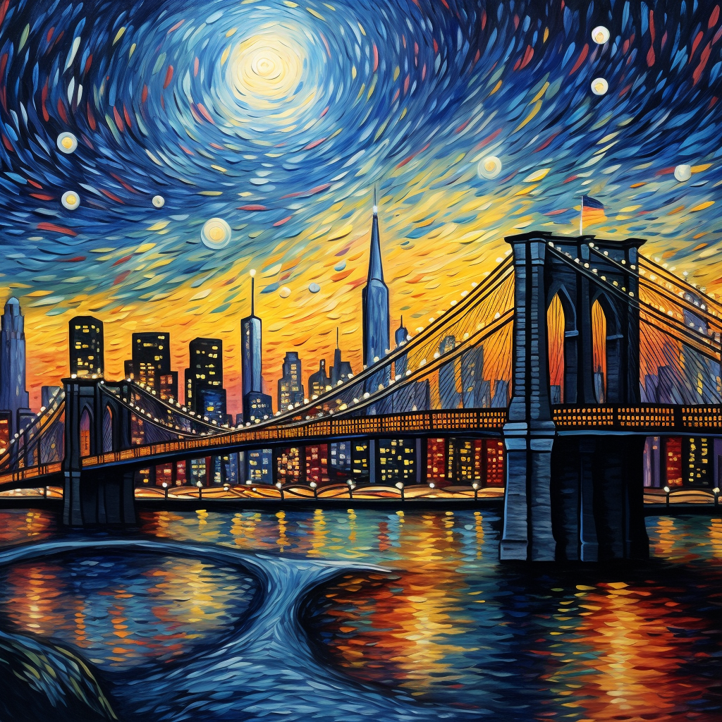 Van Gogh-inspired Brooklyn Bridge painting