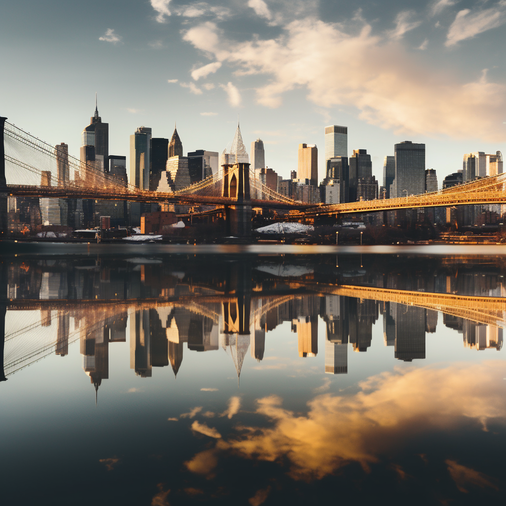 Stunning view of the Brooklyn Bridge and cityscape