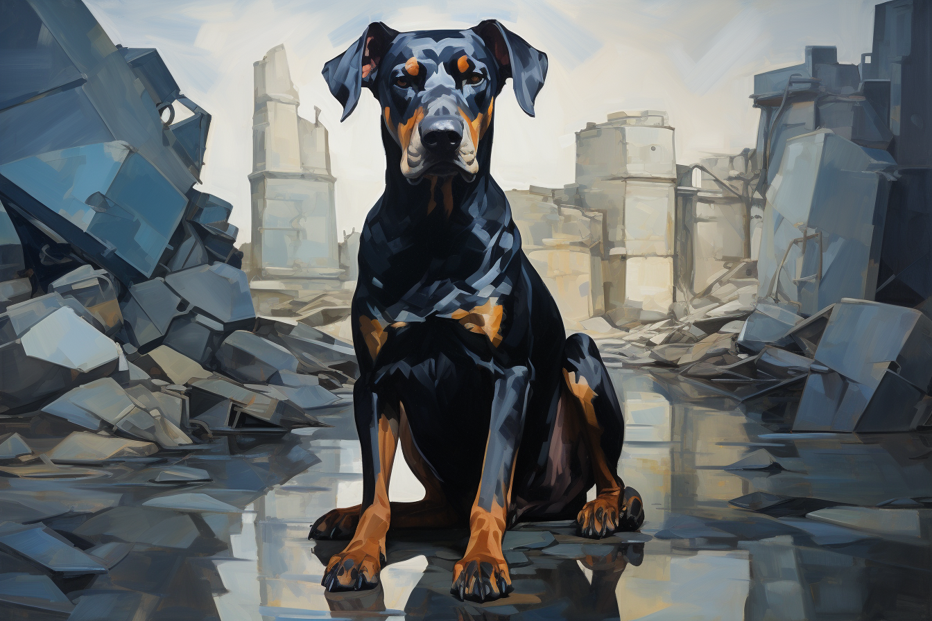 Brown & Black Doberman Pinscher Art