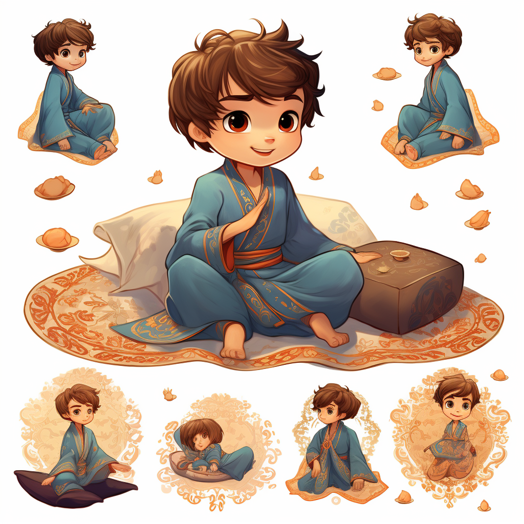 Brown Haired Boy on Flying Carpet