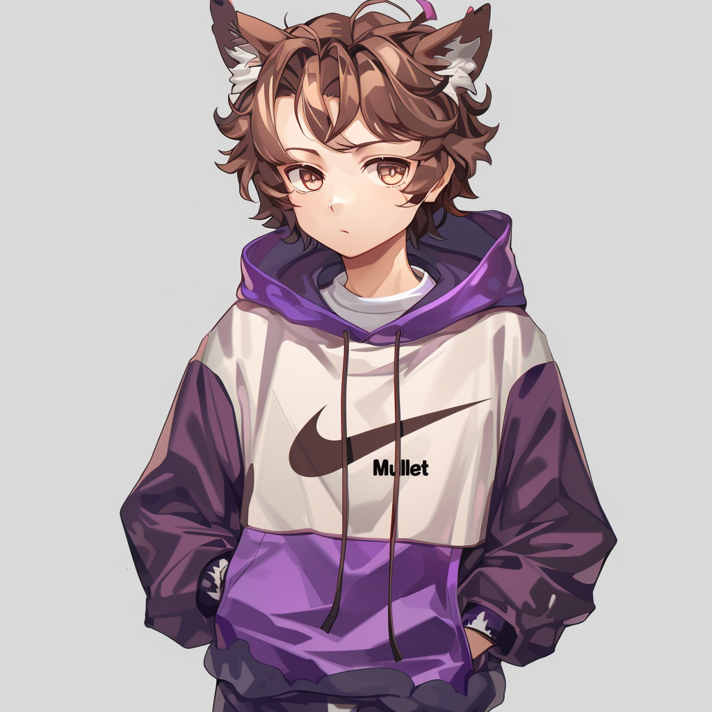 Boy in Purple Nike Wolf Hoodie