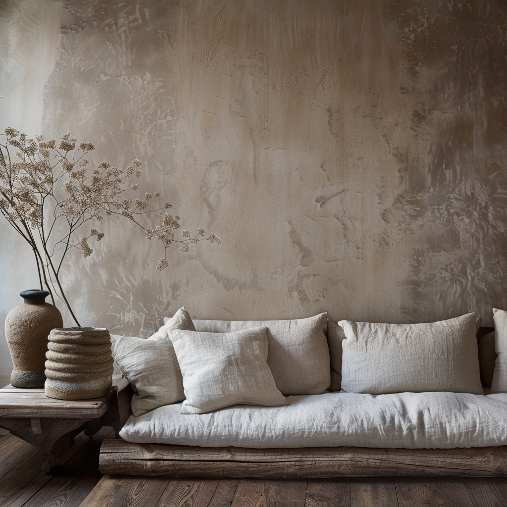 brown limewash walls photo