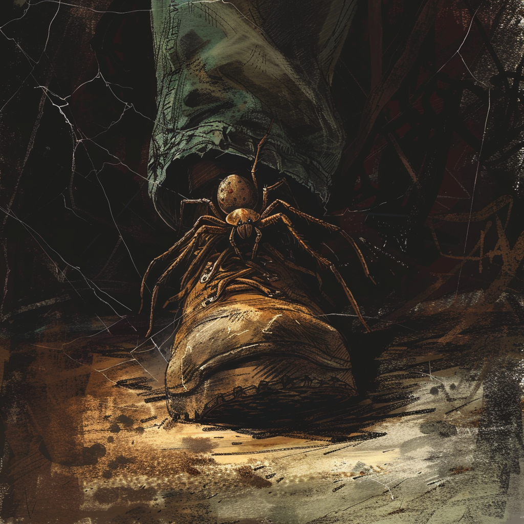 Brown recluse spider in boot