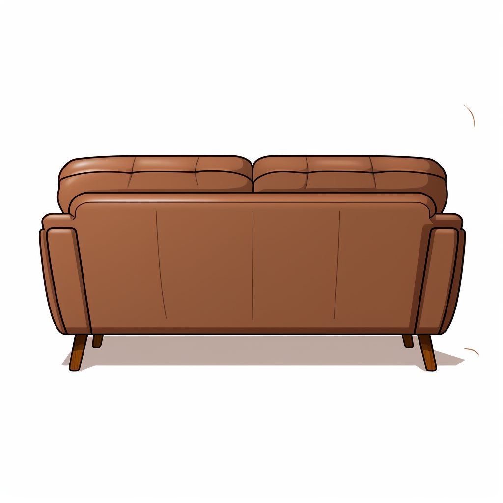 Back view of brown sofa