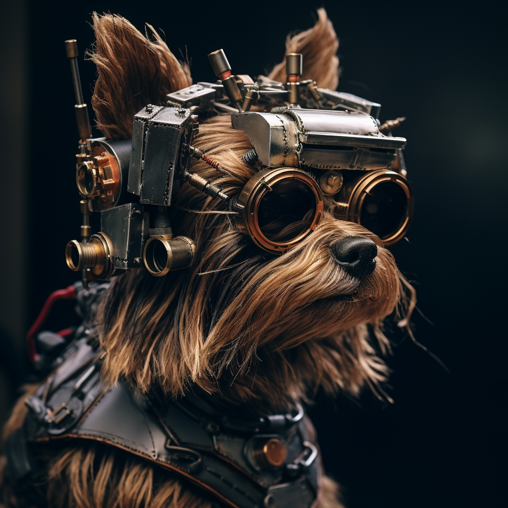 Brown Yorkie AI Robot