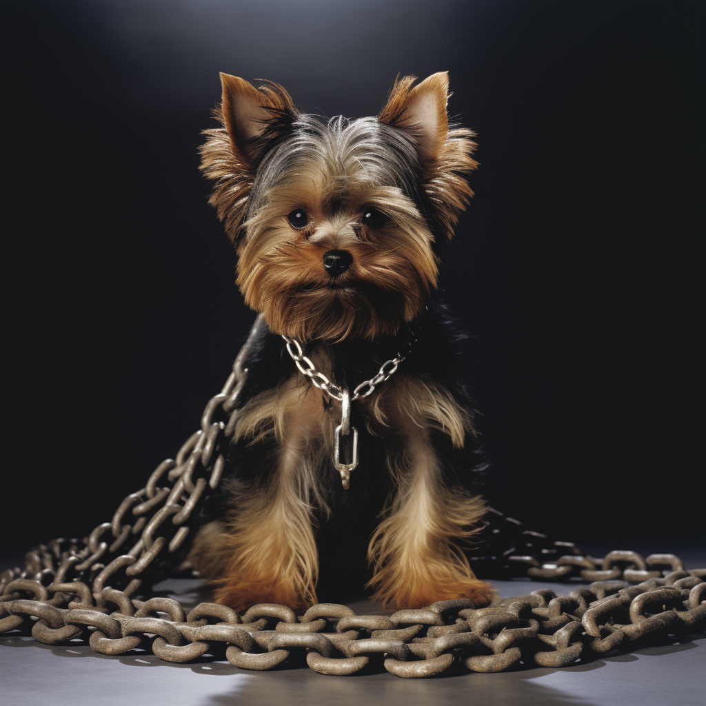 Brown Yorkie in Chains 1970s