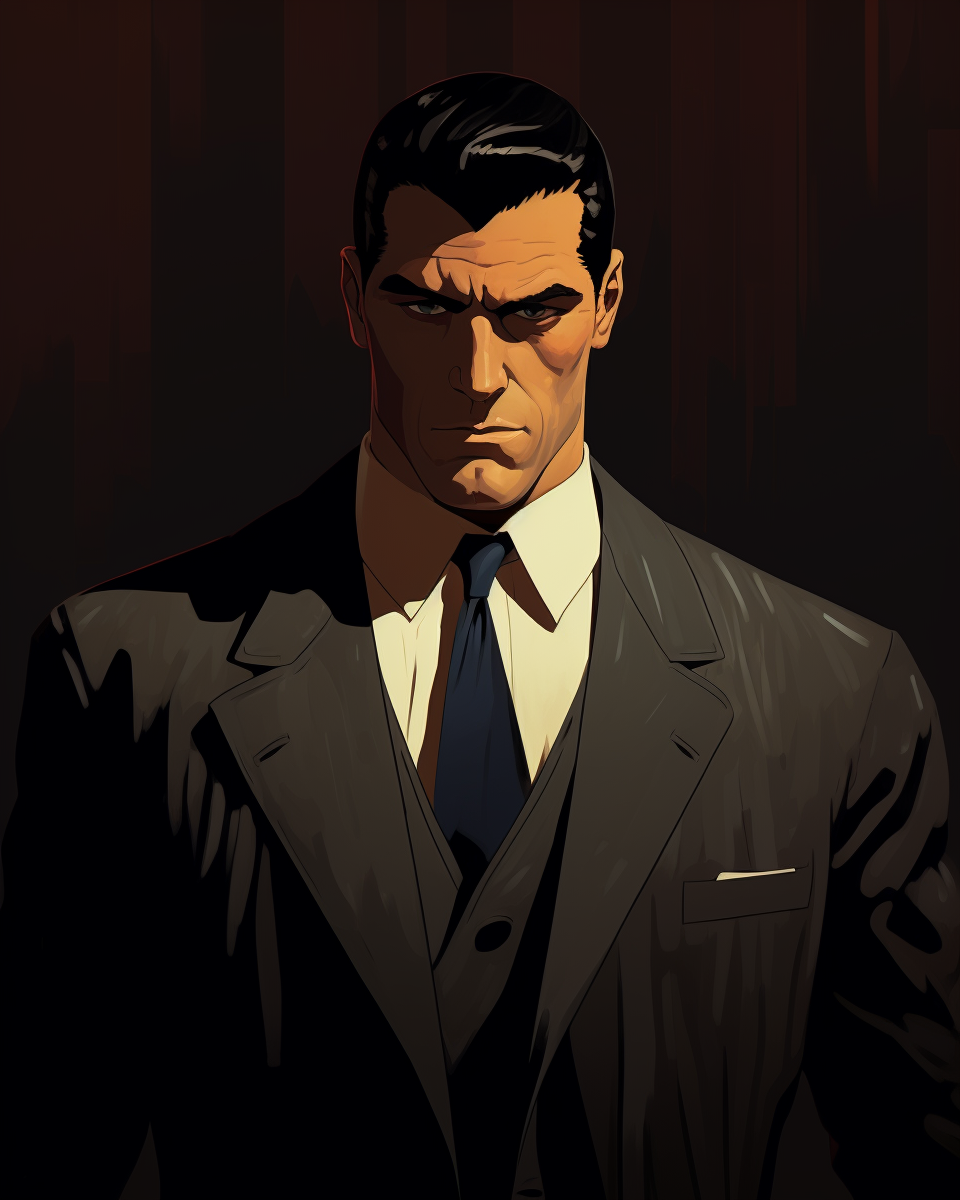 Bruce Wayne unmasked Mignola style