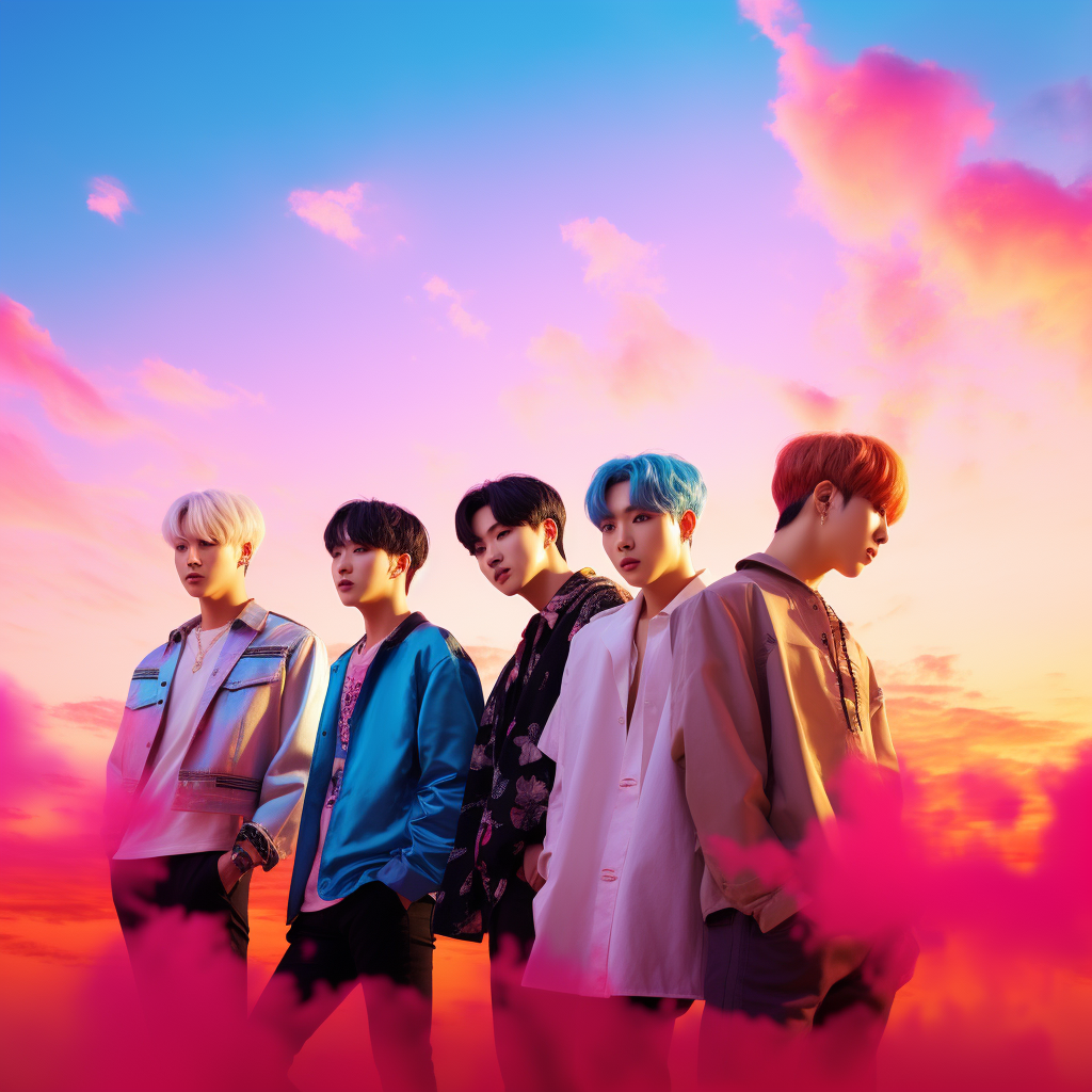 Colorful BTS Kpop Playlist Cover