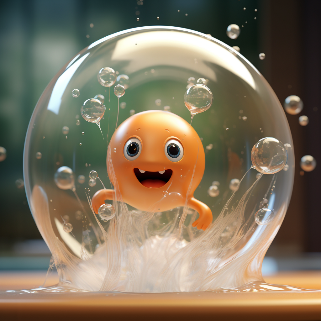 Bubble character in a bubble