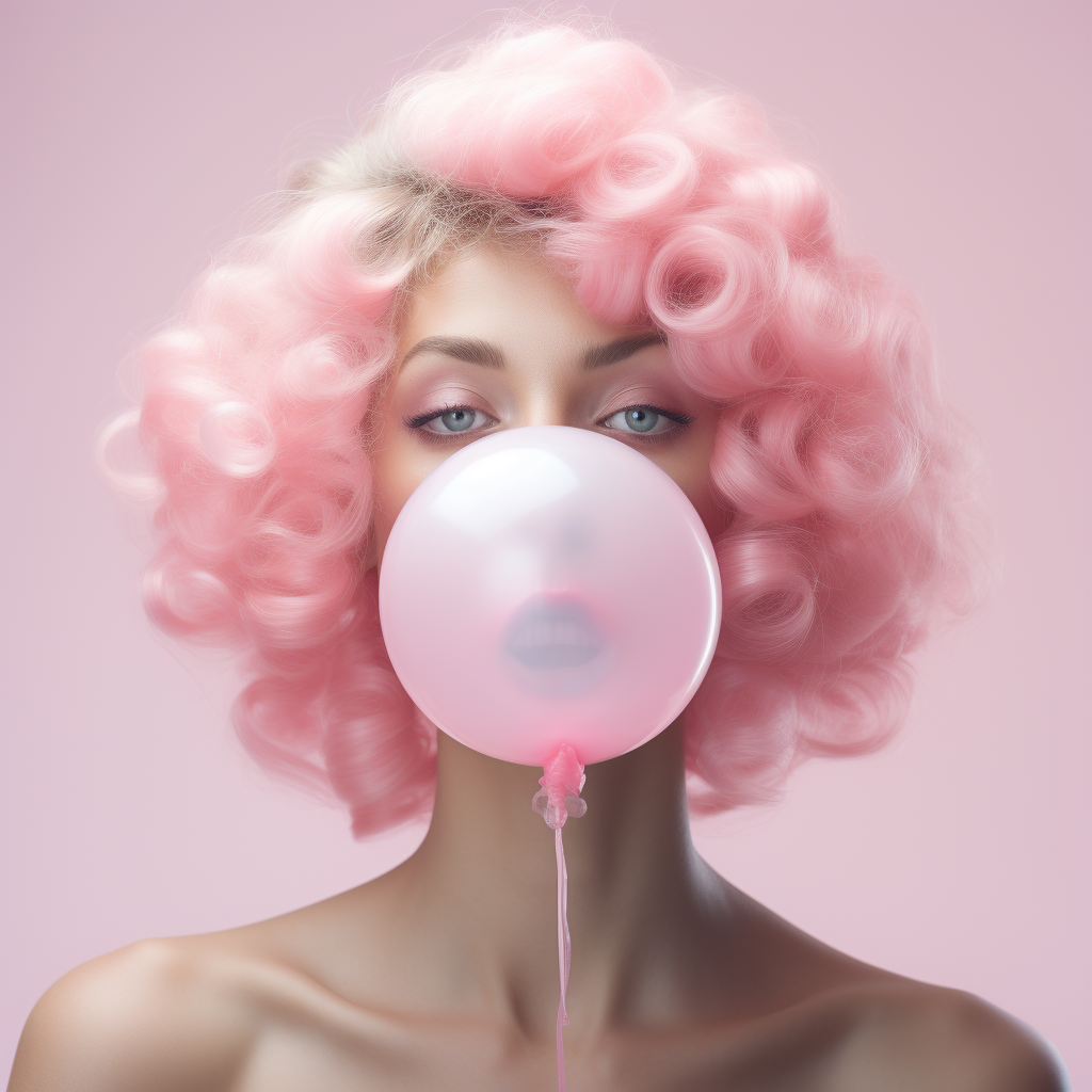 Realistic bubblegum on white background