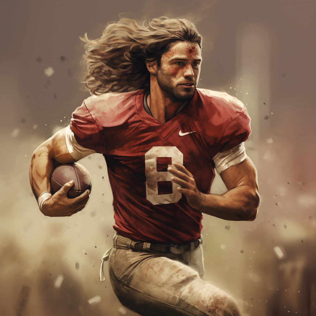 Bucky Barnes playing football for Alabama