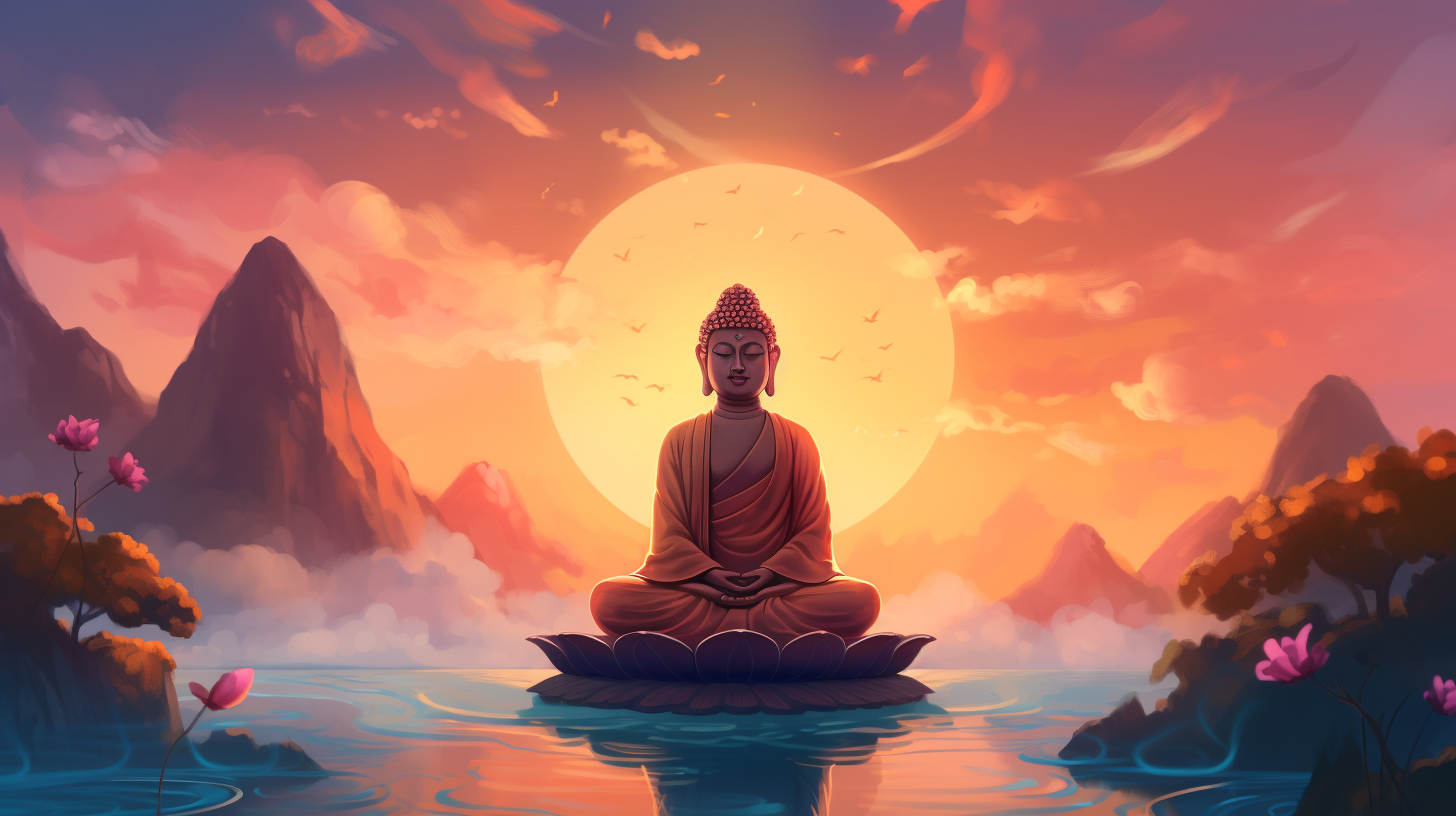 Cartoon Buddha Meditating Image