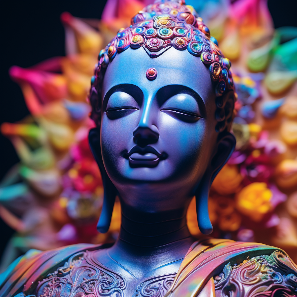 Buddha Statue Meditating Spirit Psychedelic Image