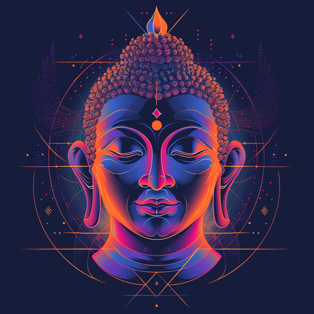 Buddha Linear Style Abstraction