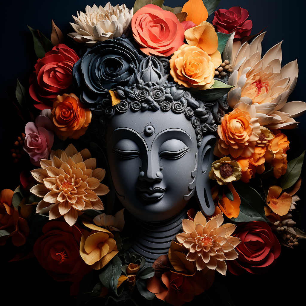 Floral Buddha Face Art