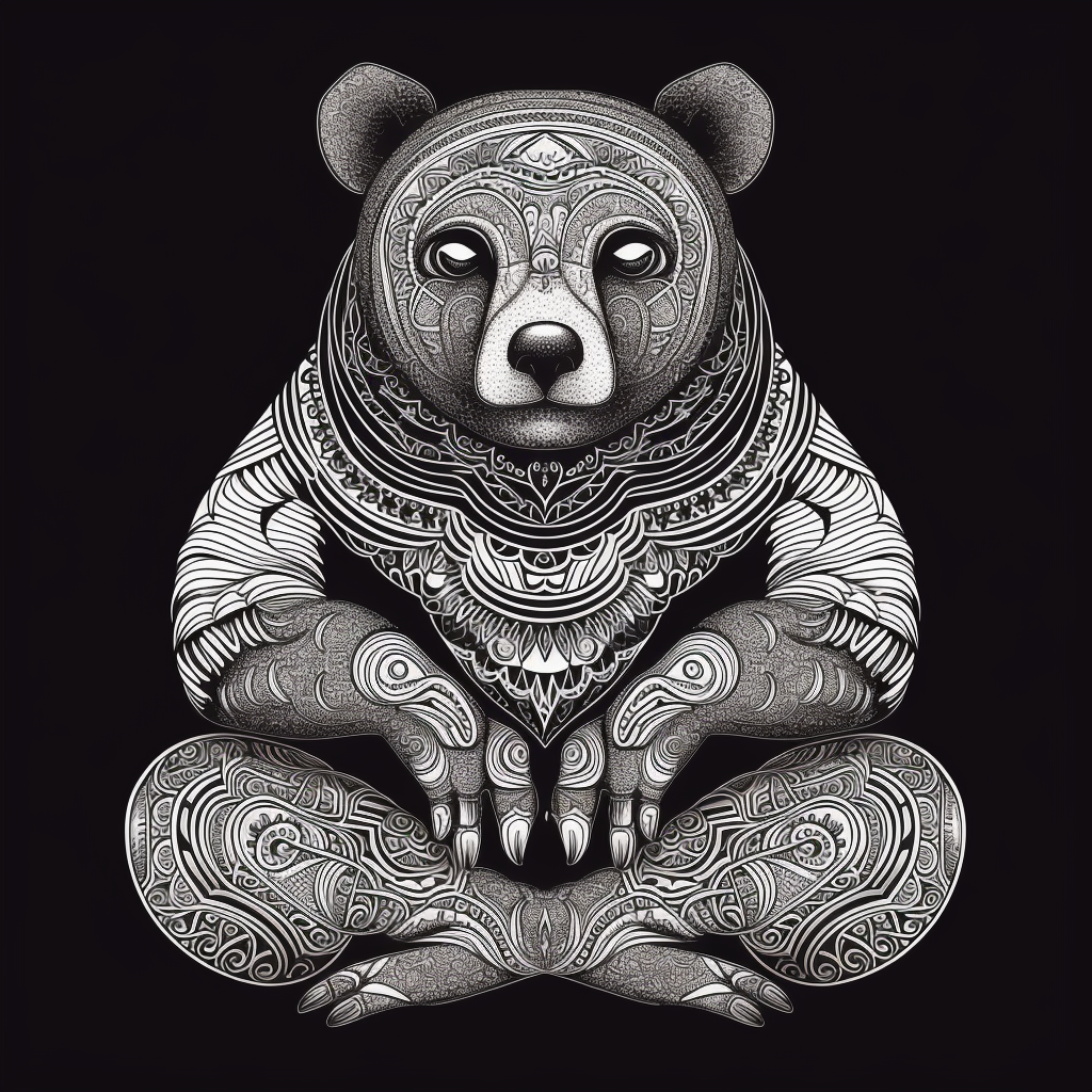 Buddhist Bear T-Shirt Design