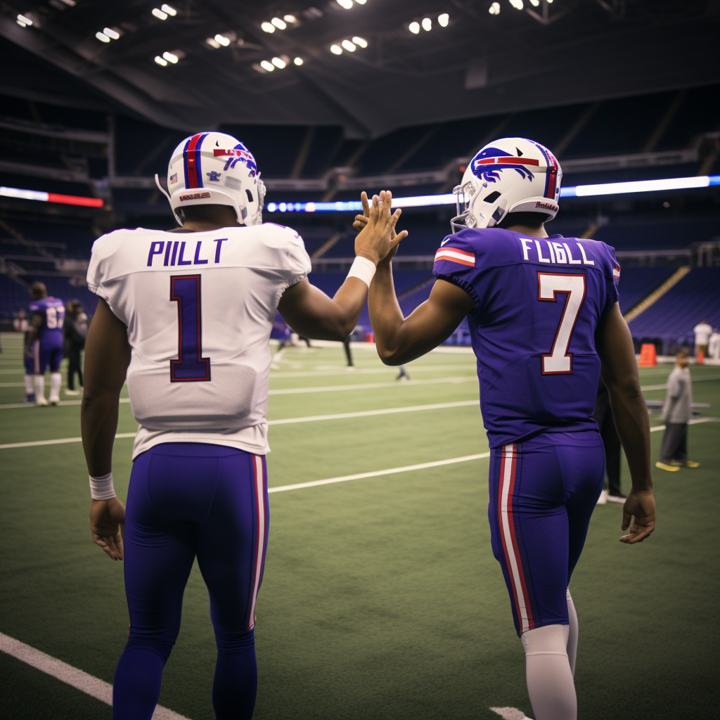 Buffalo Bills Stefon Diggs and Josh Allen celebrating