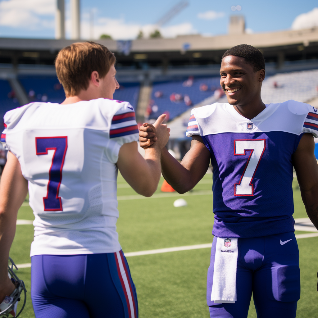 Buffalo Bills Players Celebrating Touchdown