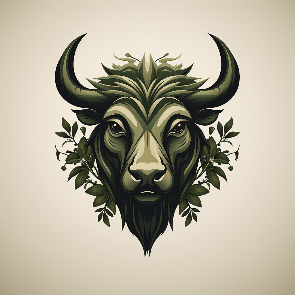 Logo of Buffalo Head made of Leaves