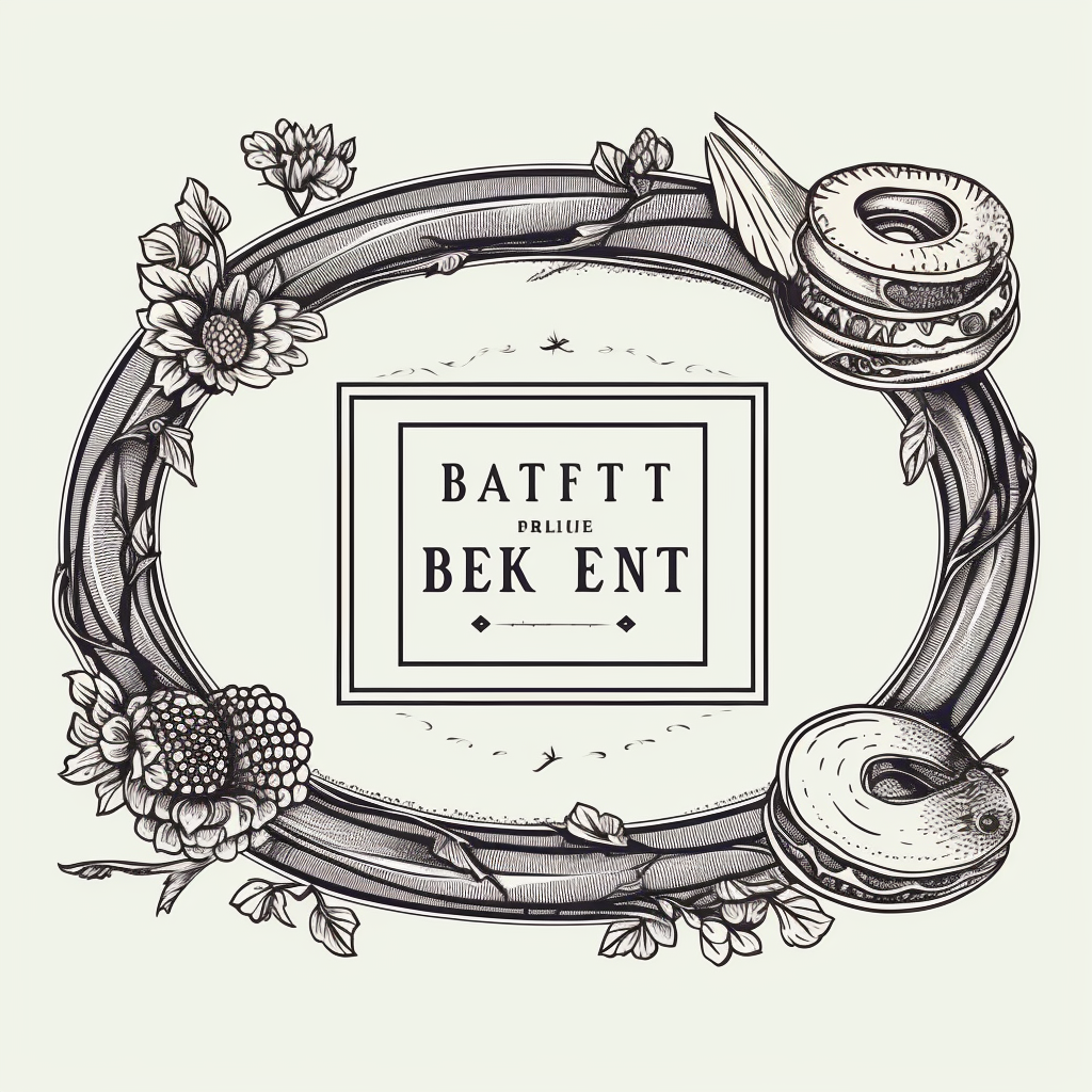 Blank buffet food label with moon and snake tattoo design