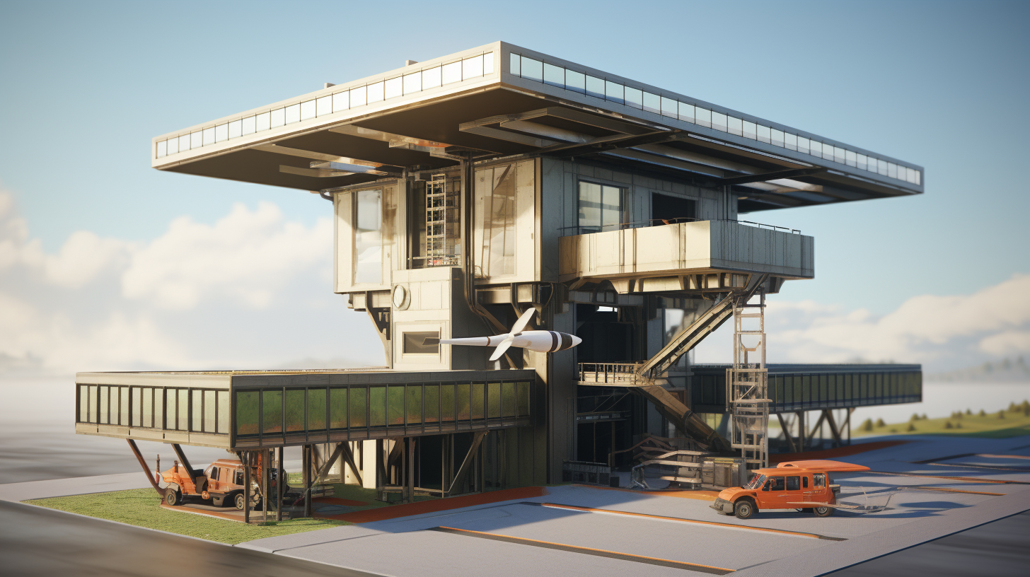 Building-Mounted Vertiport Design Realistic Image