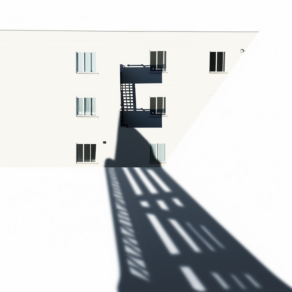 Building shadow on white background