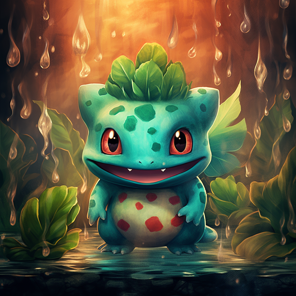 Colorful Bulbasaur Poster Artwork