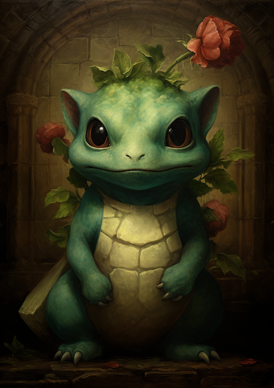 Bulbasaur artwork in Da Vinci style