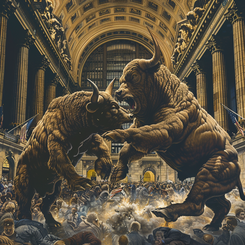 Bull Bear Stock Exchange Fight