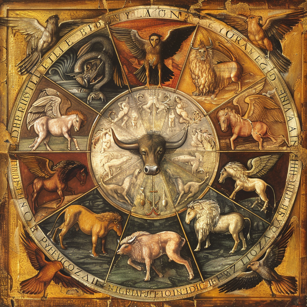 Animals and Angel on Wheel