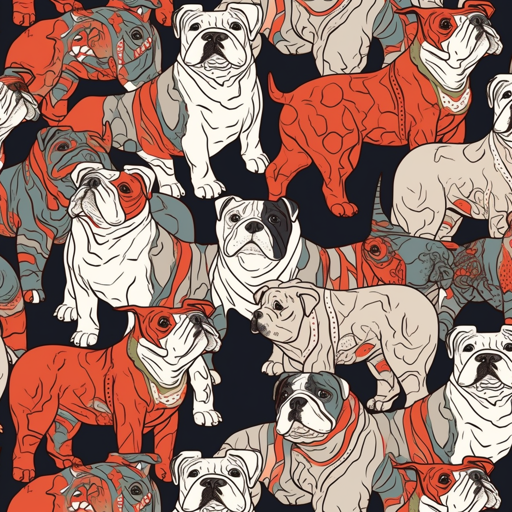 Colorful English Bulldog Wallpaper