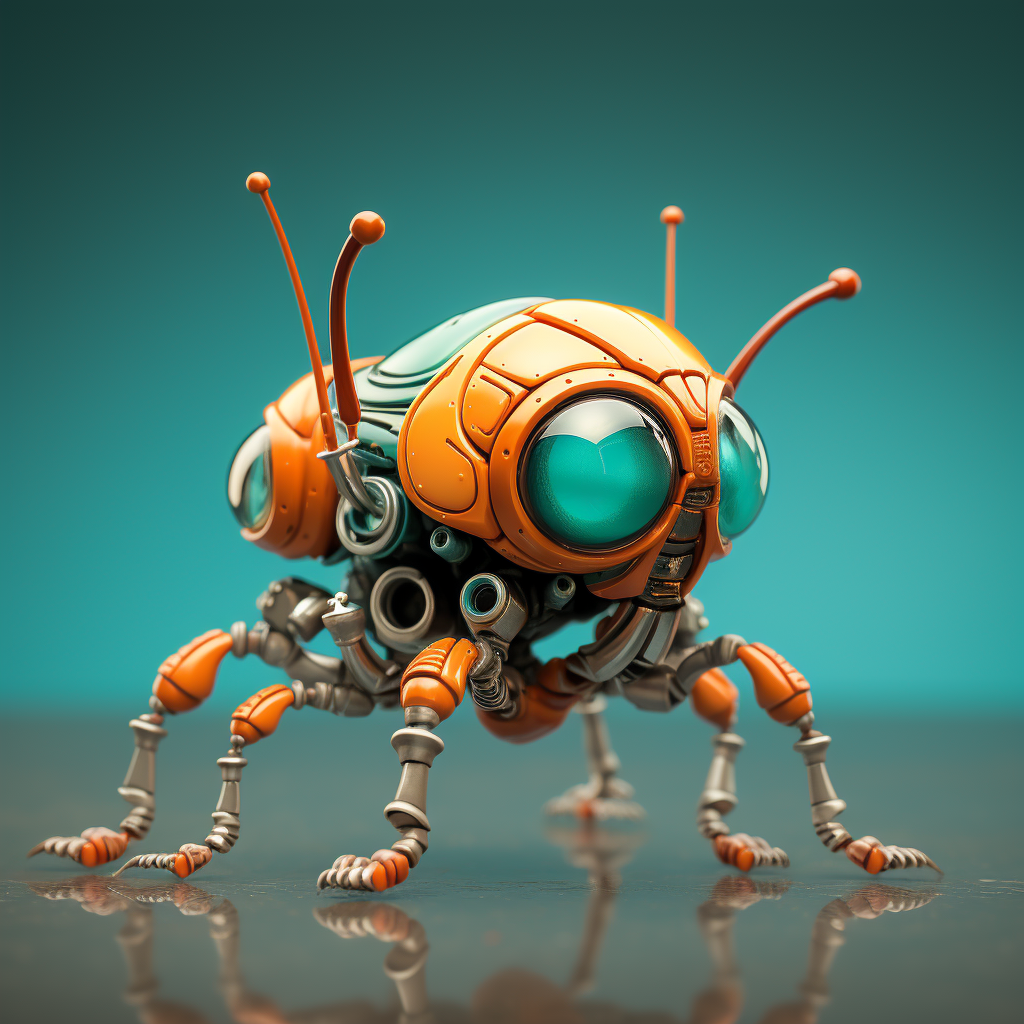 Vibrant Pixar 3D Bullet Ant in Teal and Orange