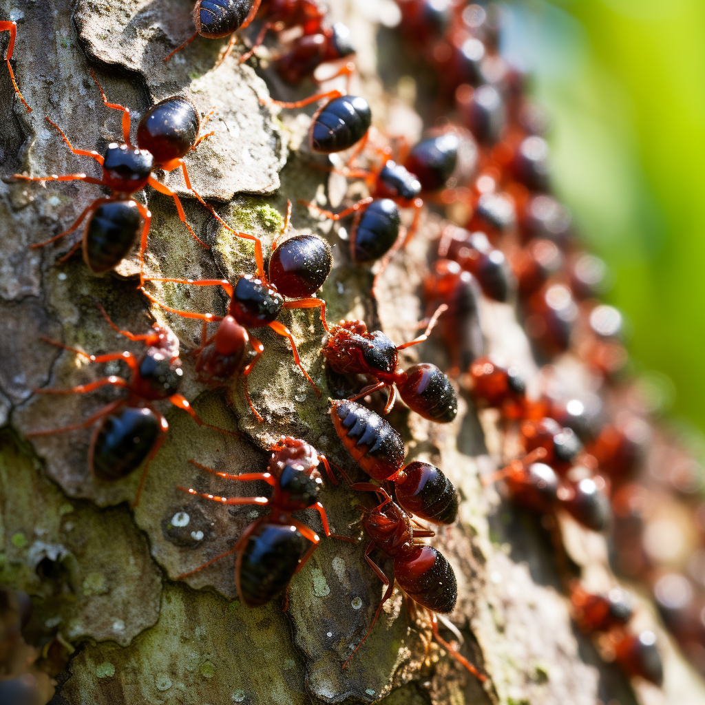 Bullet ants on tree in Amazon