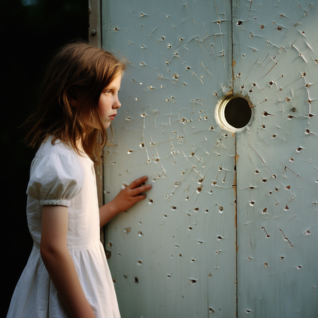 Close-up of Bullet Holes in Target