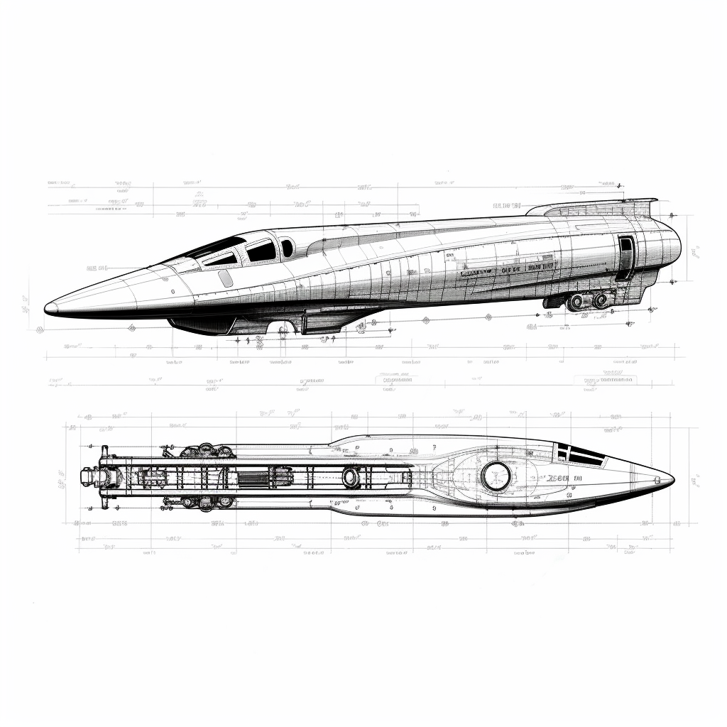 Bullet train blueprint measurements monotone minimal simple