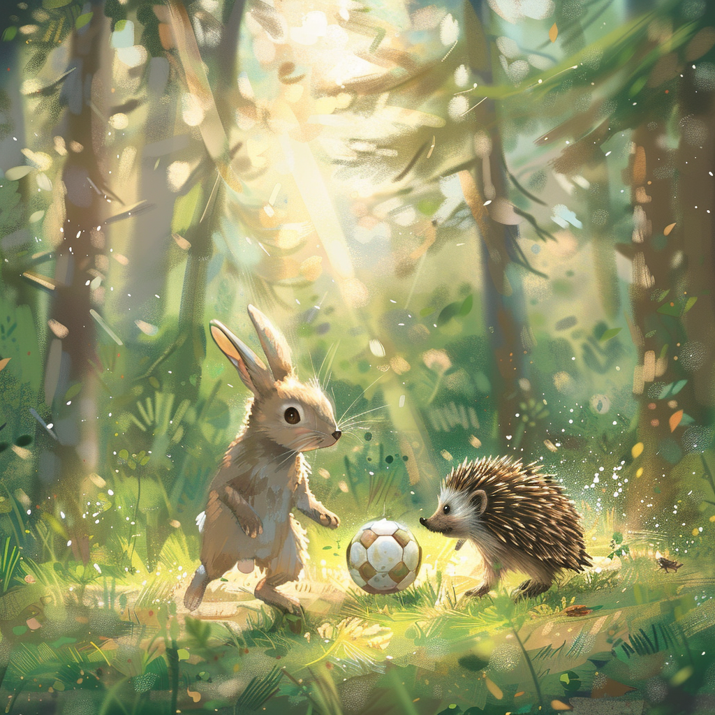 Bunny Hedgehog Forest Soccer Fun